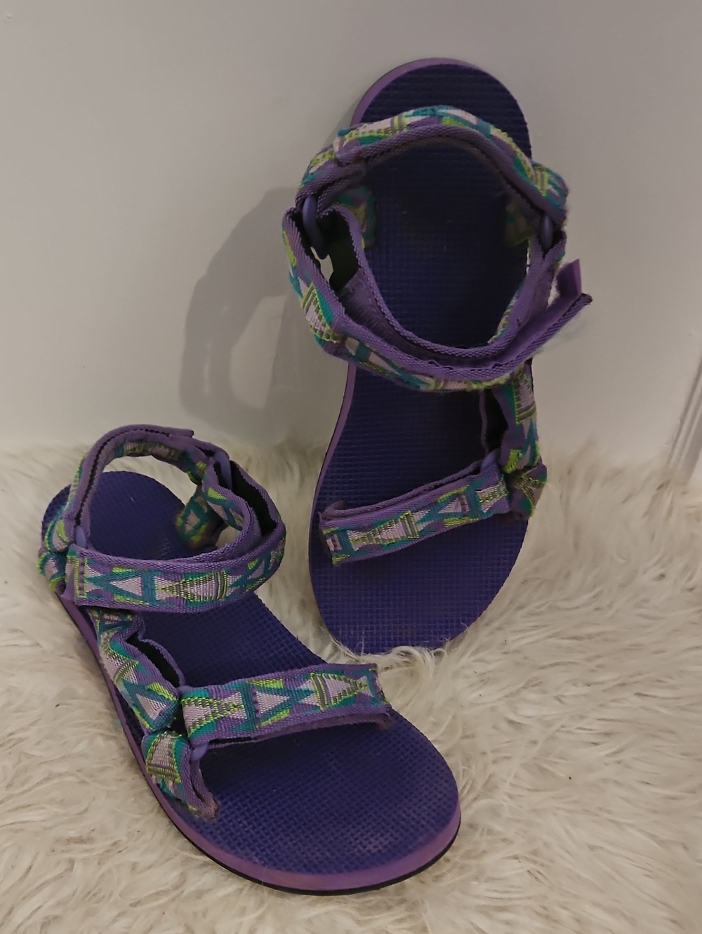 Teva Original Universal Geometric Sandals in Purple & Green US 7